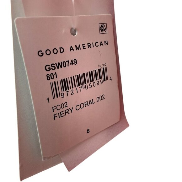 Good American Anthropologie Plus Size 4X Swimsuit Sparkle Demi-Cup Coral NWT - Picture 8 of 13